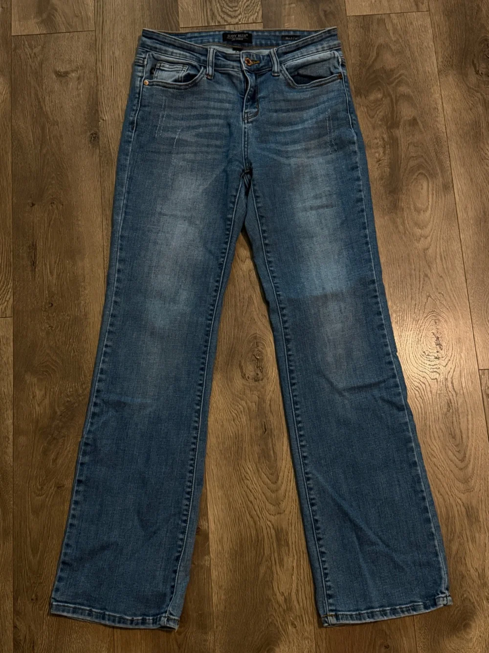 Judy Blue Washed Blue Slim Straight Jeans